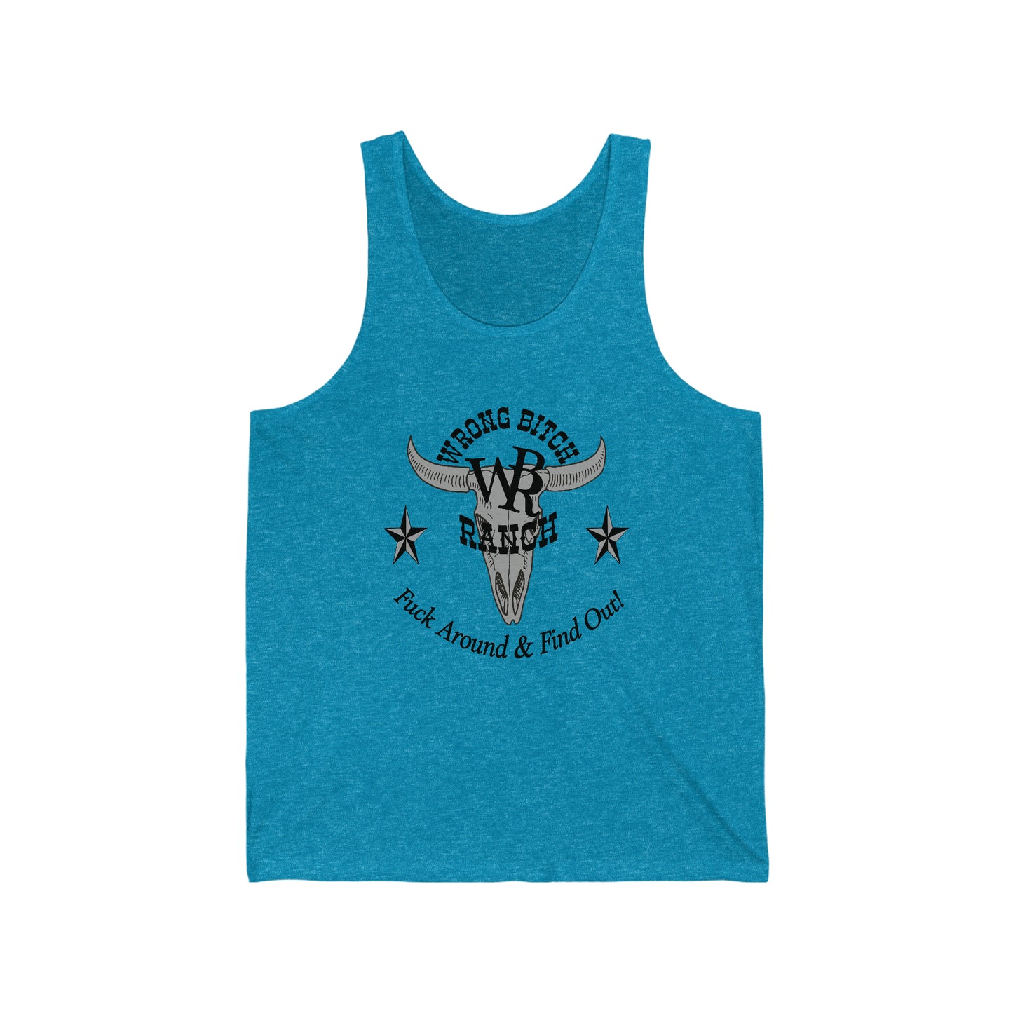 Wrong Bitch Ranch Fuck Around And Find Out-Classic Large Logo Unisex Jersey Tank