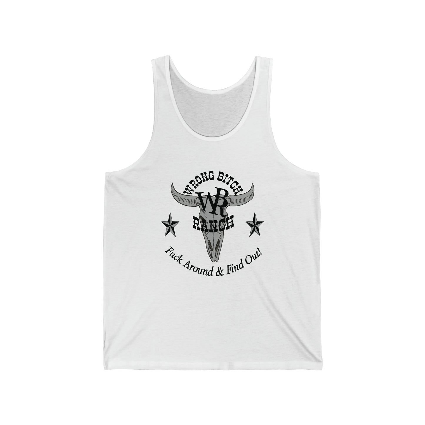 Wrong Bitch Ranch Fuck Around And Find Out-Classic Large Logo Unisex Jersey Tank