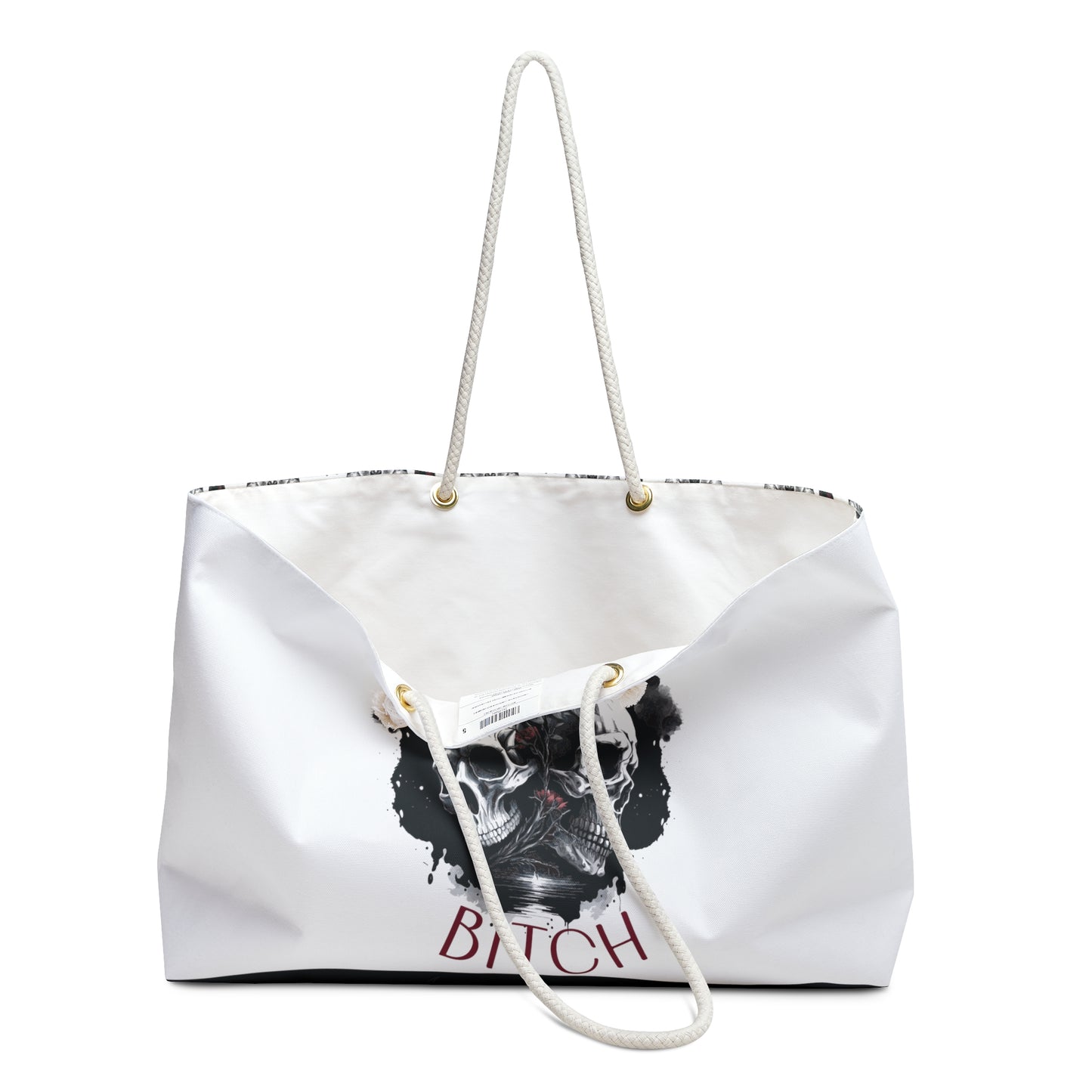 Savage Bitch Oversized Weekender Bag. gift for mom. gift for her. women's tote bag. skull print. floral skull