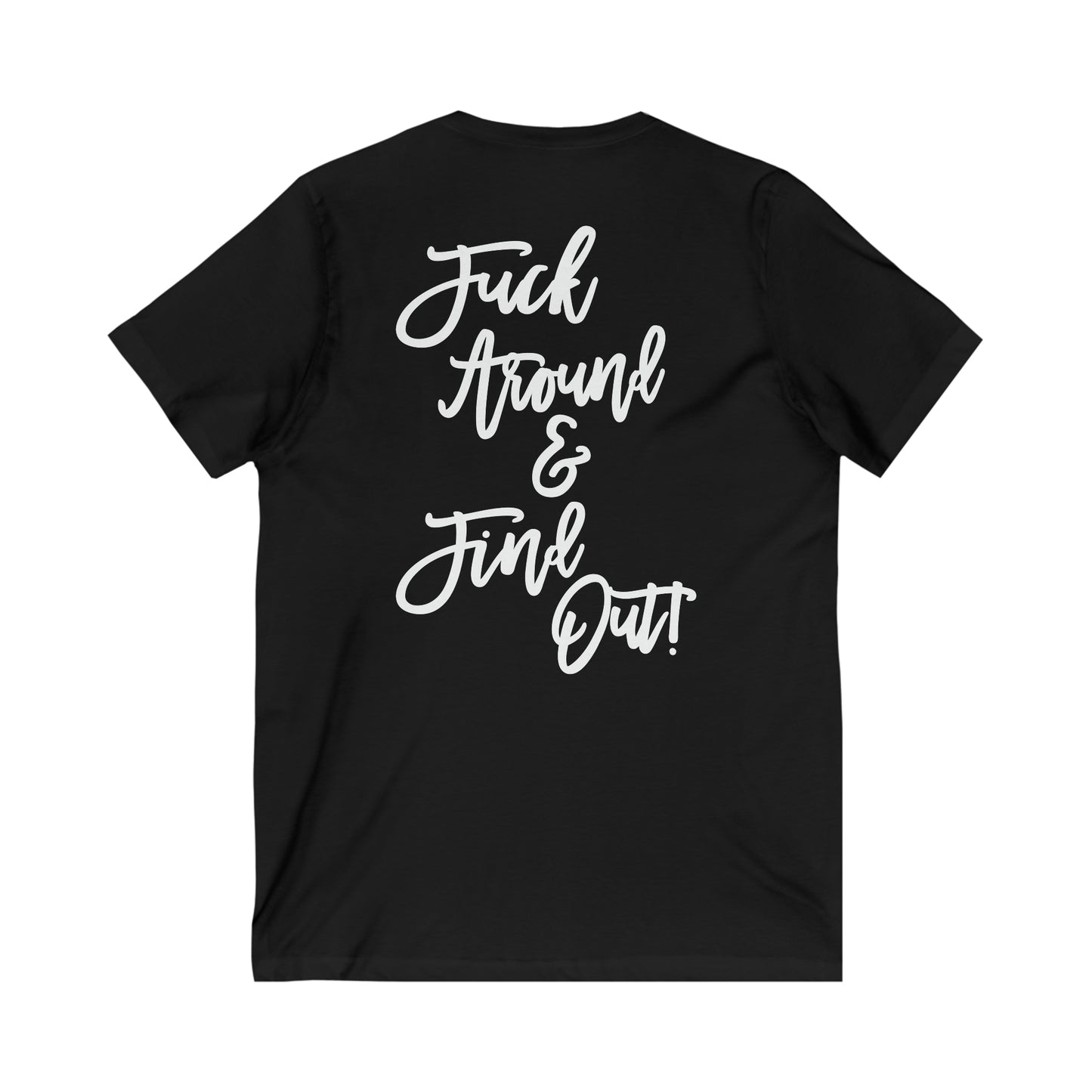 Wrong Bitch Ranch Fuck Around And Find Out, 2-Sided, Unisex Jersey V-Neck Short Sleeve Tee