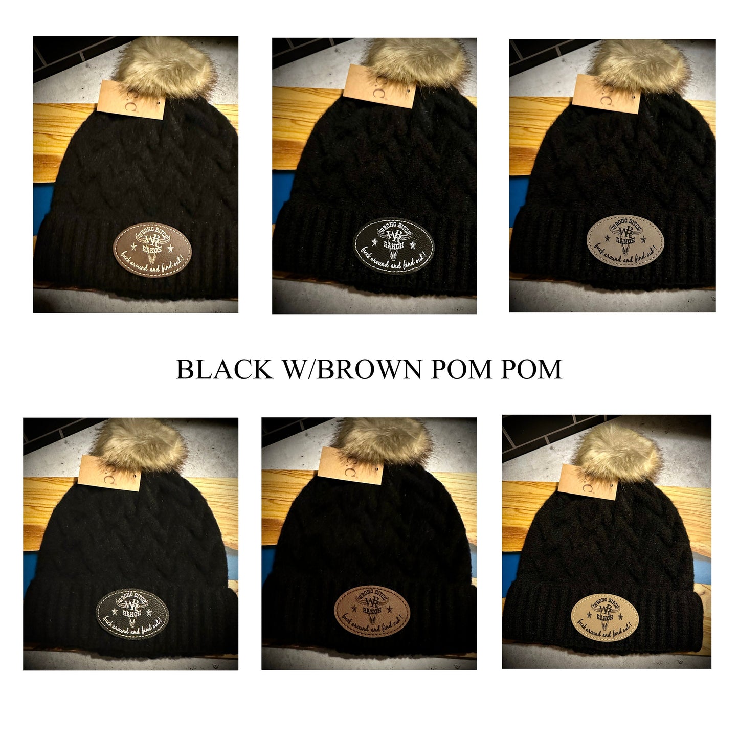 Wrong Bitch Ranch FAFO Beanies. Available in multiple beanie and patch colors