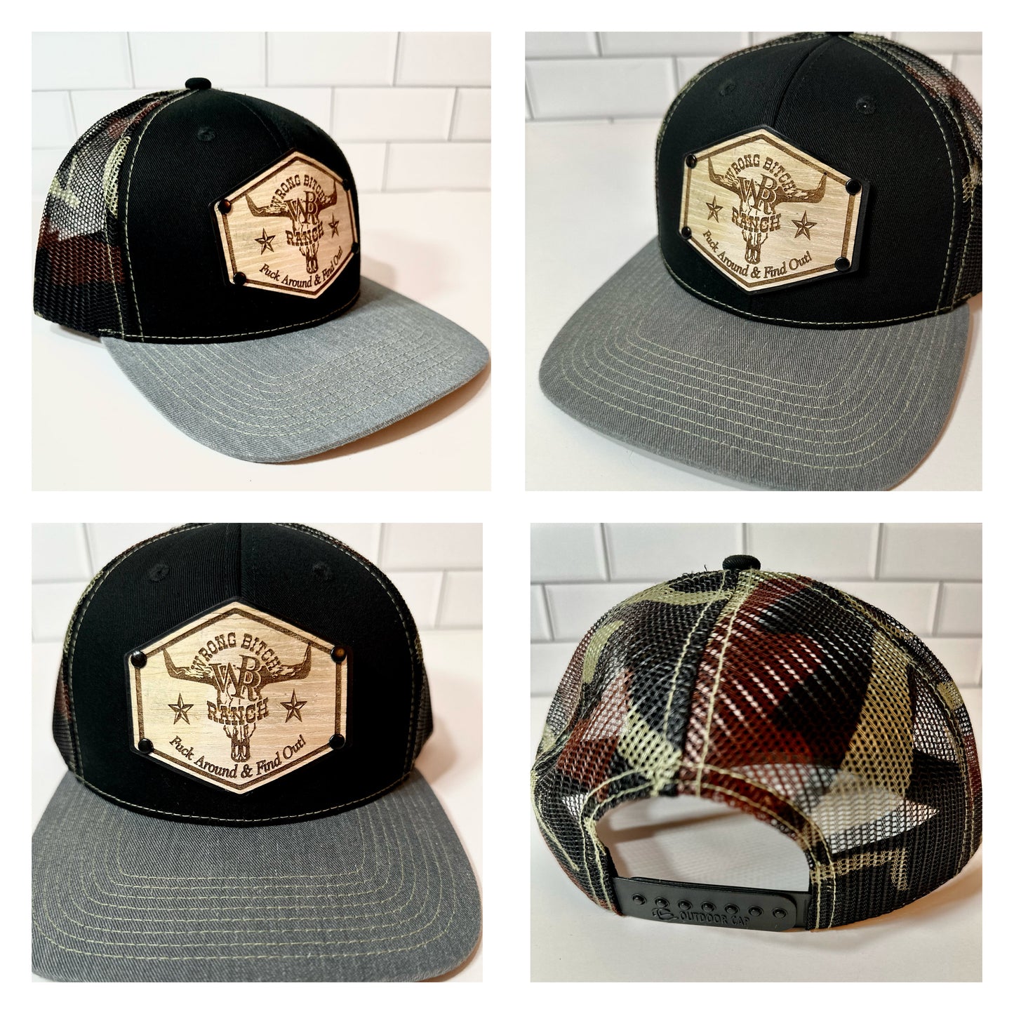 Women’s Wood/Leather Patch SnapBack Trucker Cap