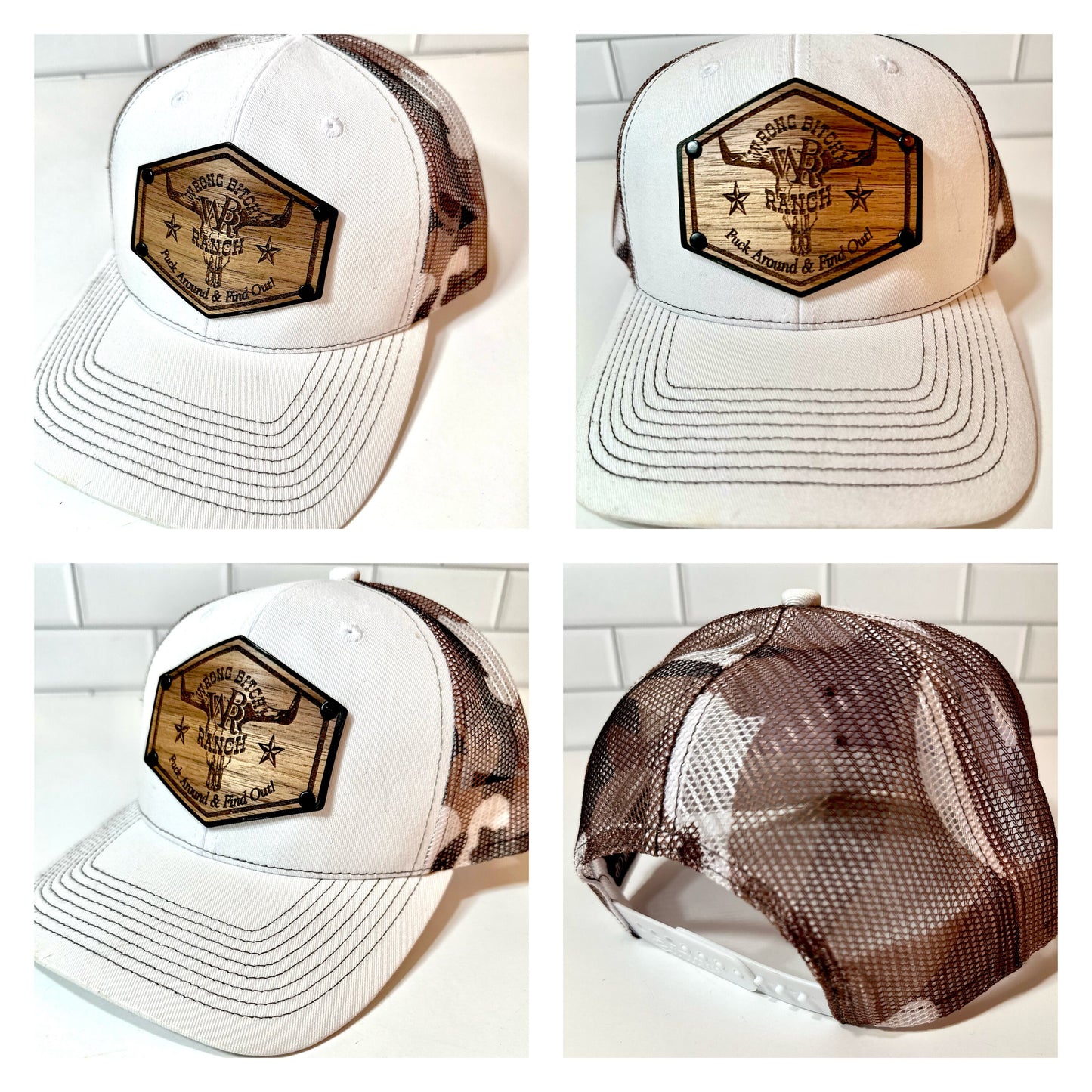 Women’s Wood/Leather Patch SnapBack Trucker Cap