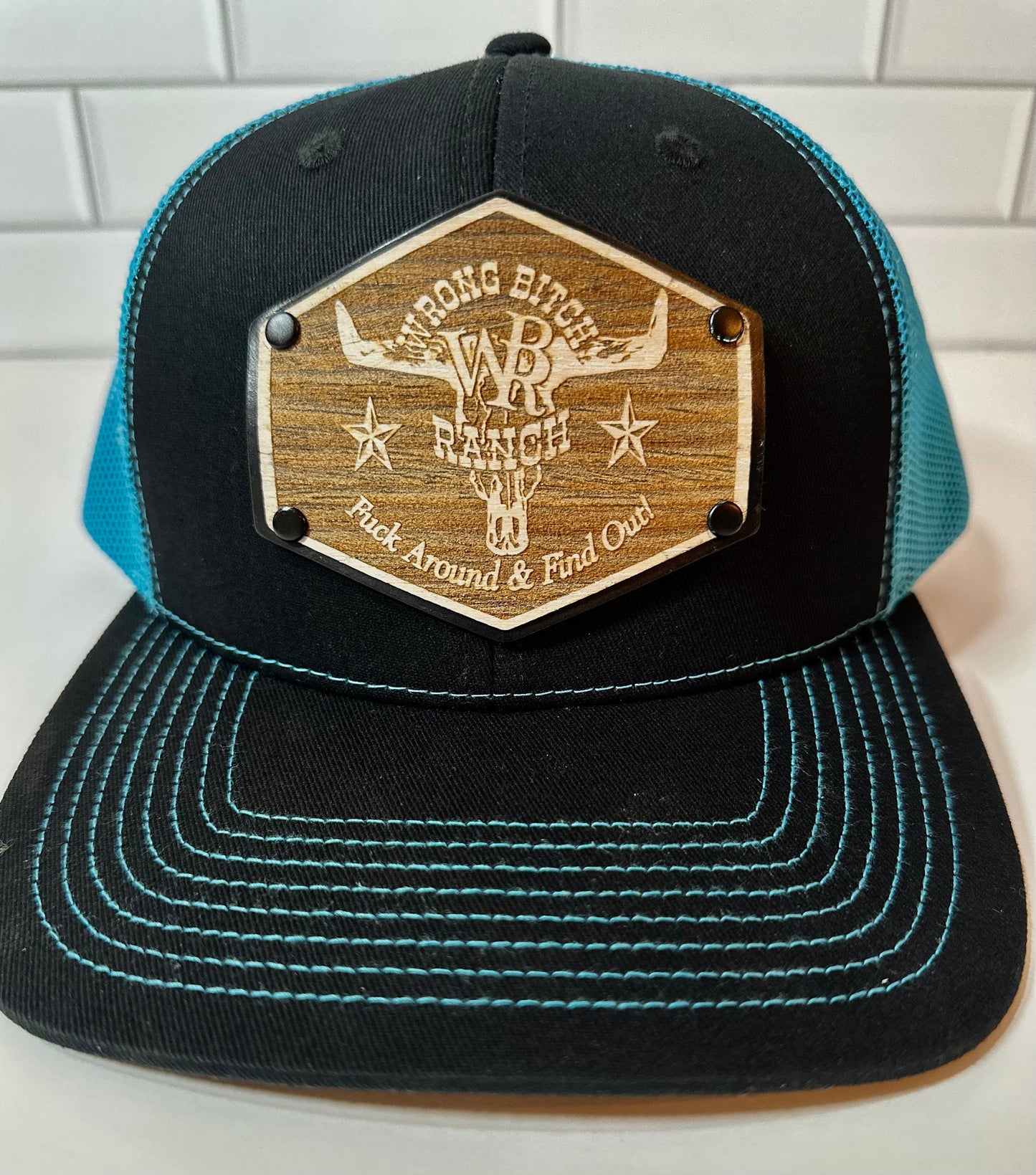 Women’s Wood/Leather Patch SnapBack Trucker Cap