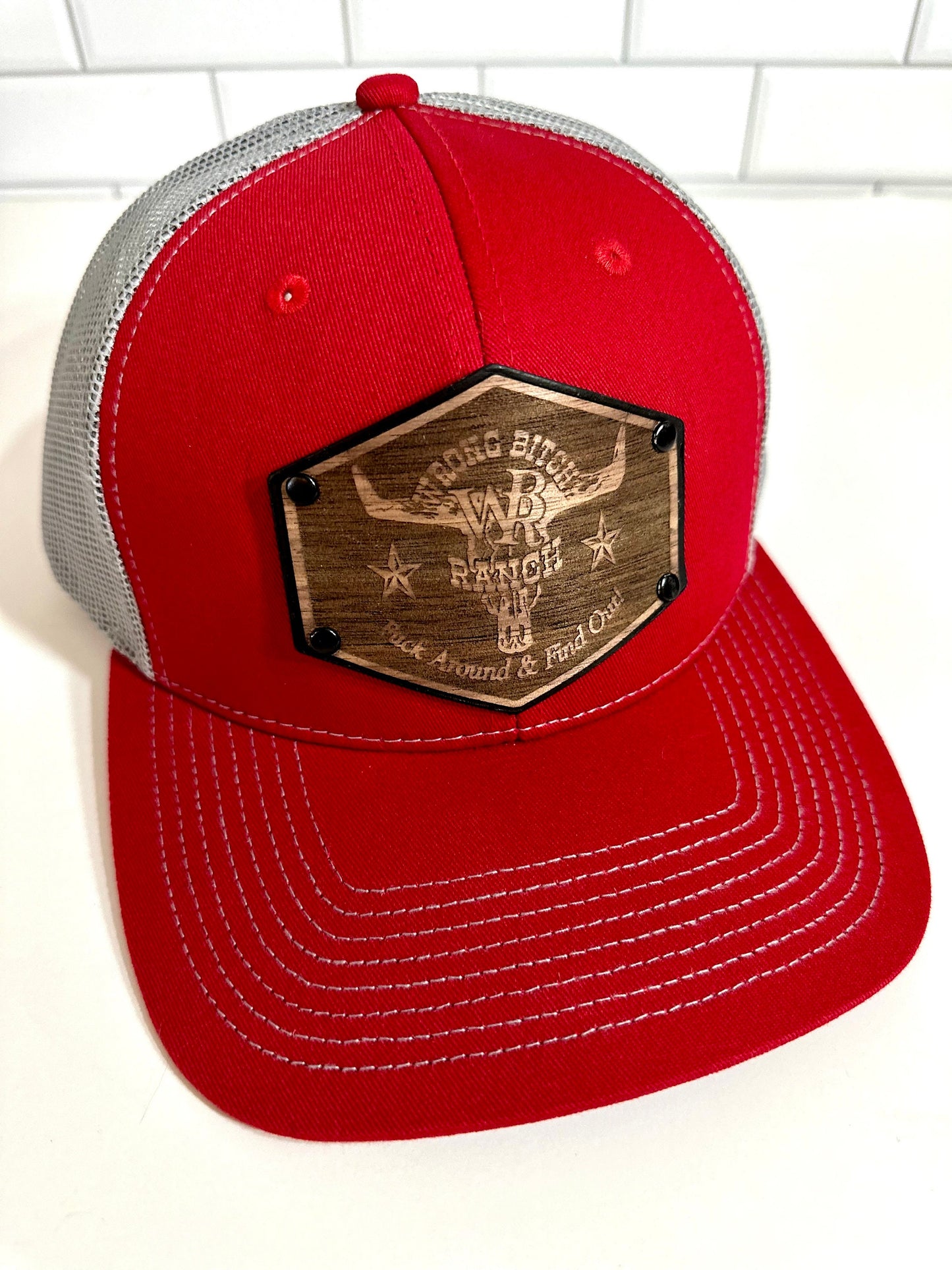 Women’s Wood/Leather Patch SnapBack Trucker Cap