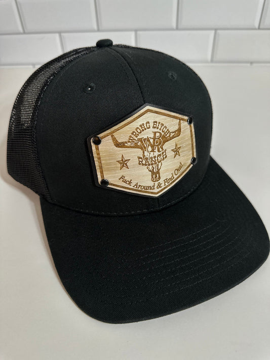 Women’s Wood/Leather Patch SnapBack Trucker Cap