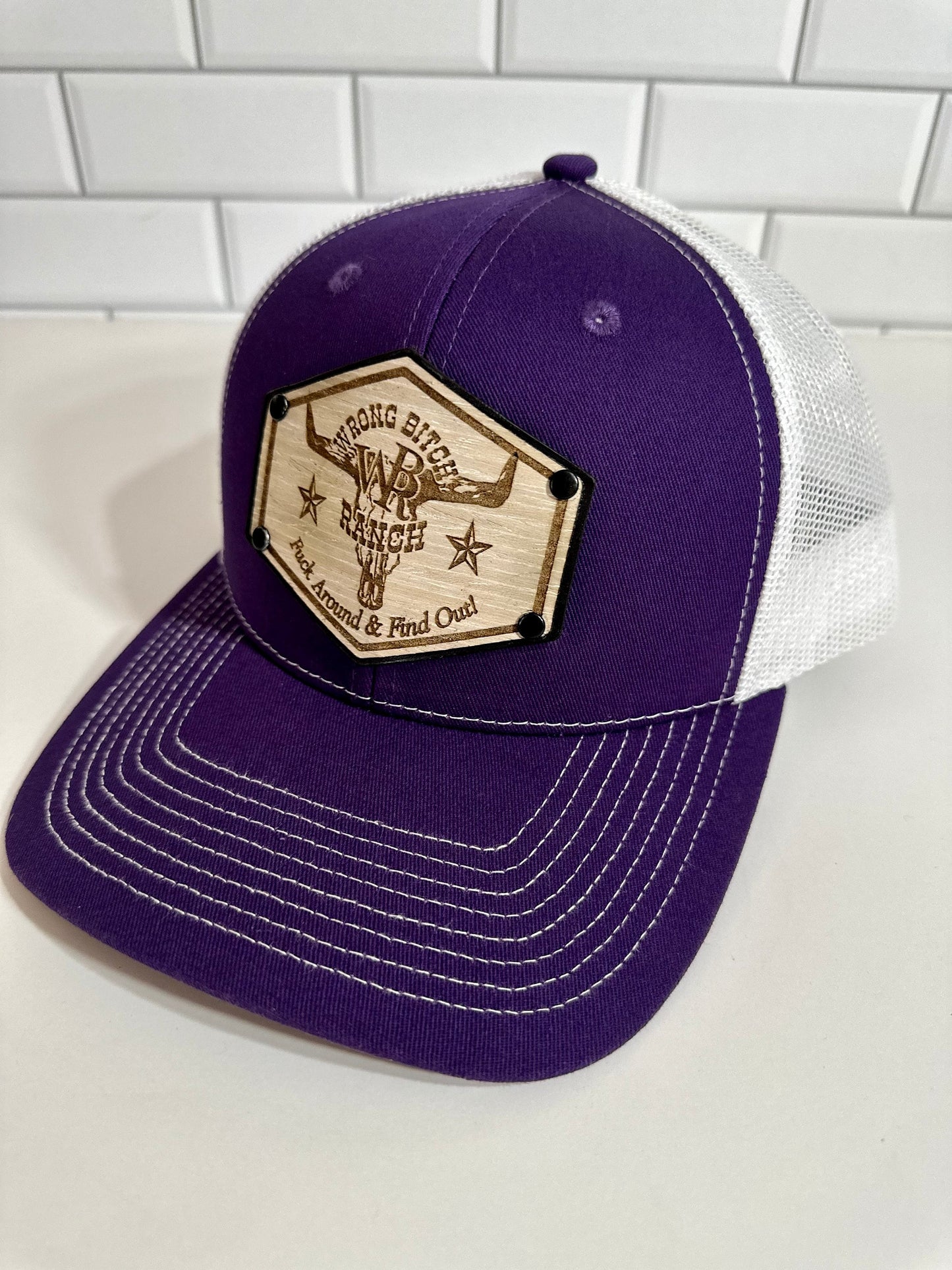 Women’s Wood/Leather Patch SnapBack Trucker Cap