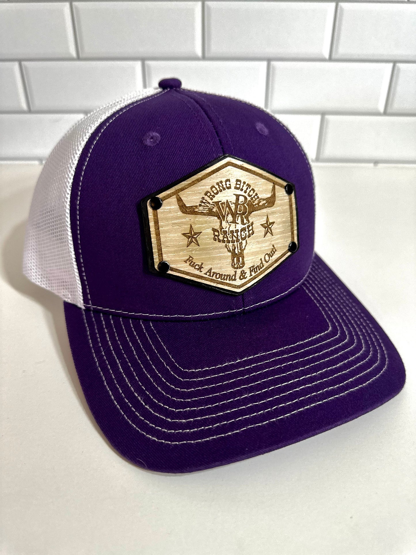 Women’s Wood/Leather Patch SnapBack Trucker Cap