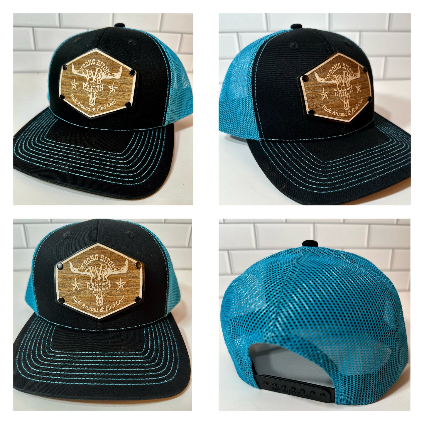 Women’s Wood/Leather Patch SnapBack Trucker Cap